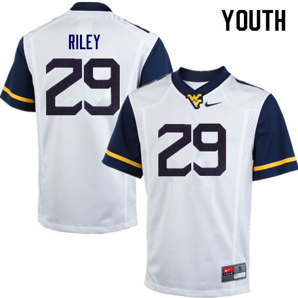 Youth #29 Chase Riley West Virginia Mountaineers College Football Jerseys Sale-White
